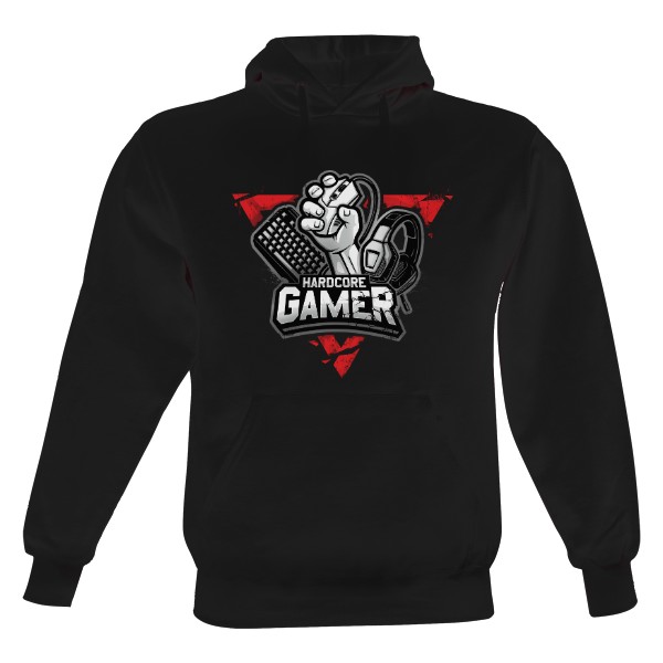 Pánská mikina s kapucí Just Hoods s potiskem Hardcore Gamer