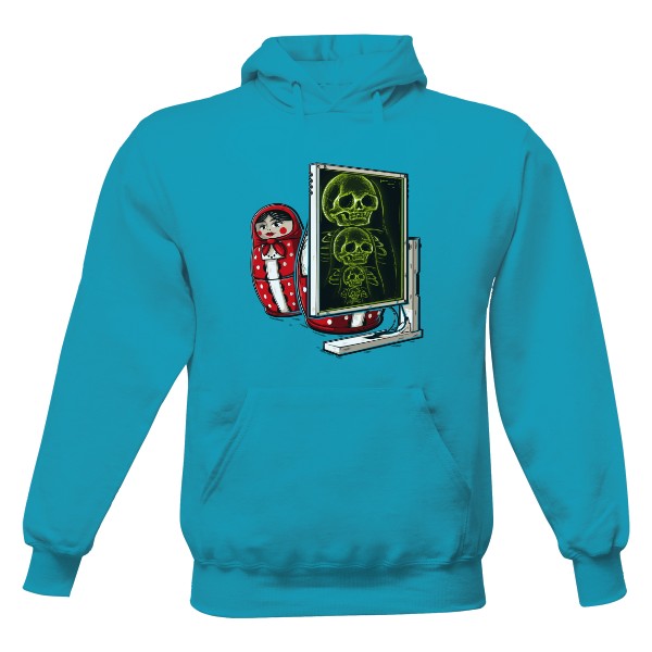 Pánská mikina s kapucí Just Hoods s potiskem Rentgen Matrjošky