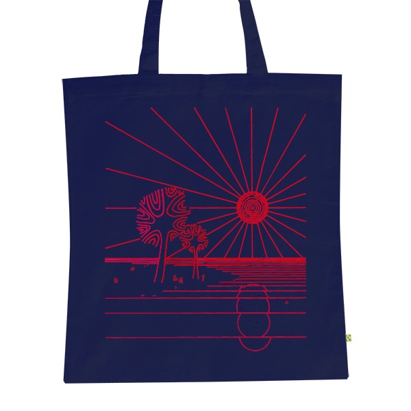 BIO plátěná taška s potiskem Slunečný ostrov červený