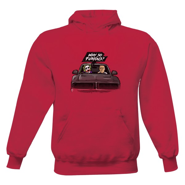 Pánská mikina s kapucí Just Hoods s potiskem Why so Furious