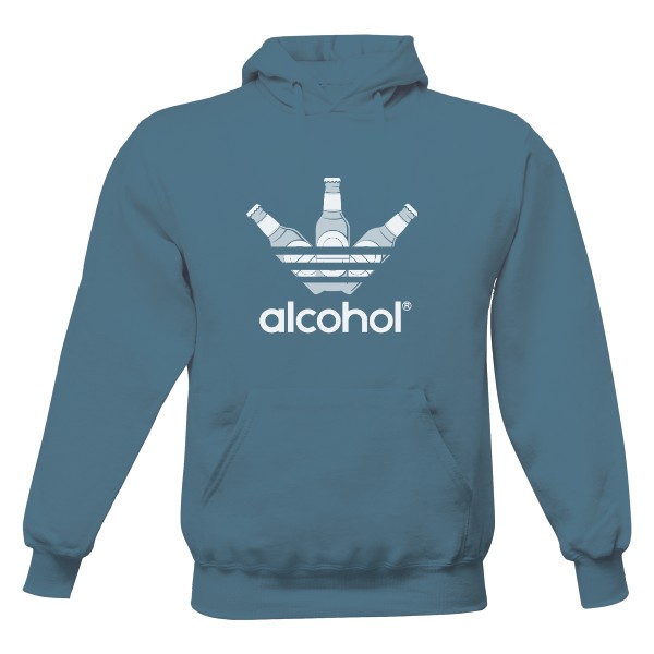 Pánská mikina s kapucí Just Hoods s potiskem Značkový Alcohol